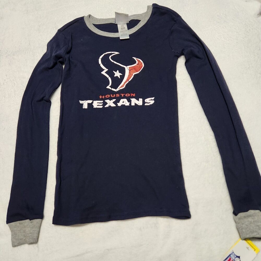 Houston Texans NFL Pajama Shirt Size 10-12 Blue Navy